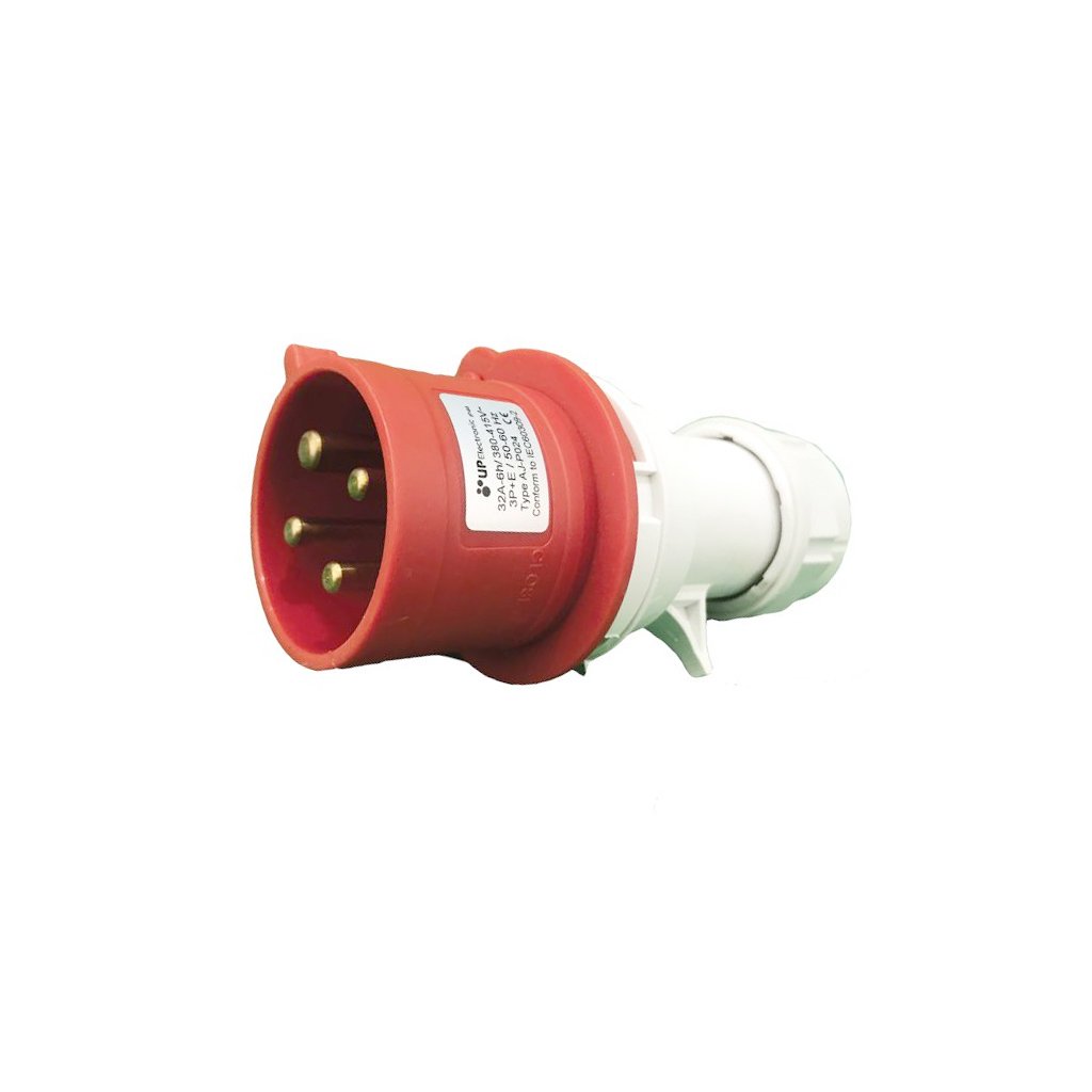 Plug 3P+T 32A 380V Vermelho 6H com Prensa Cabo – UP Electronic