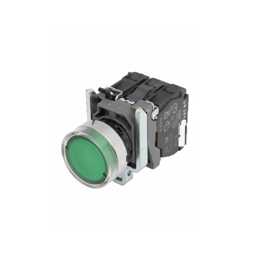 Botao Impulso Iluminado 24VDC Verde LA167 B4 – UP Electronic