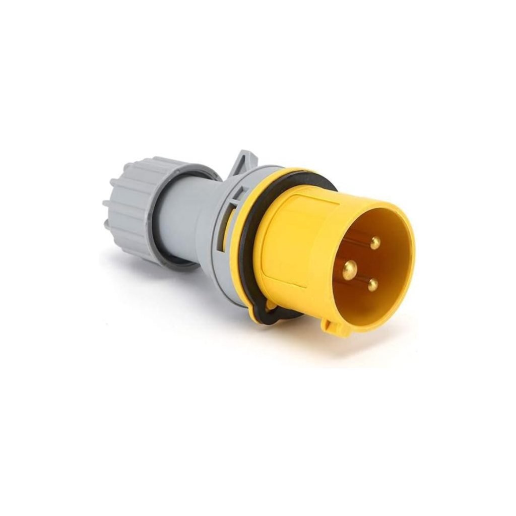 Plug 2P+T 16A 110V Amarela C/PRENSA Cabo – UP Electronic