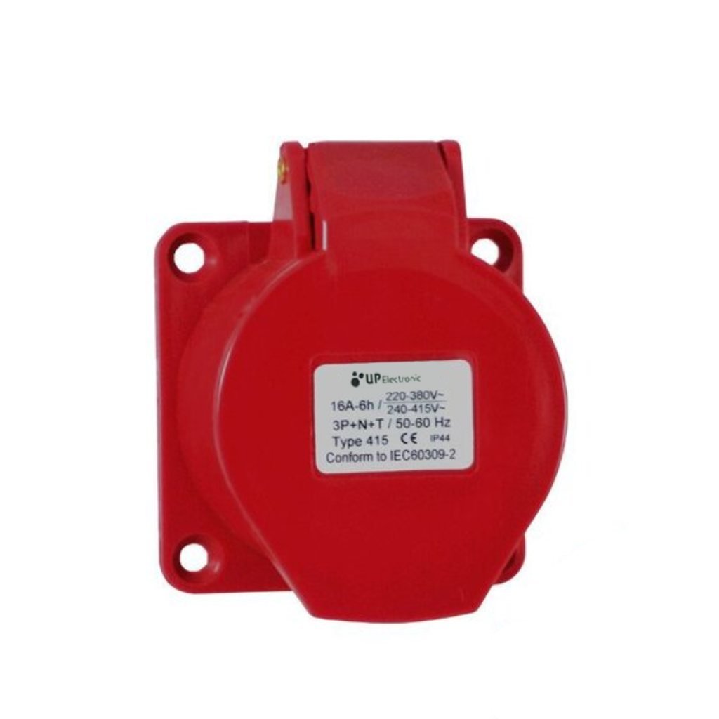 Tomada Embutir 3P+T+N 16A 380V Vermelho 6H – UP Electronic