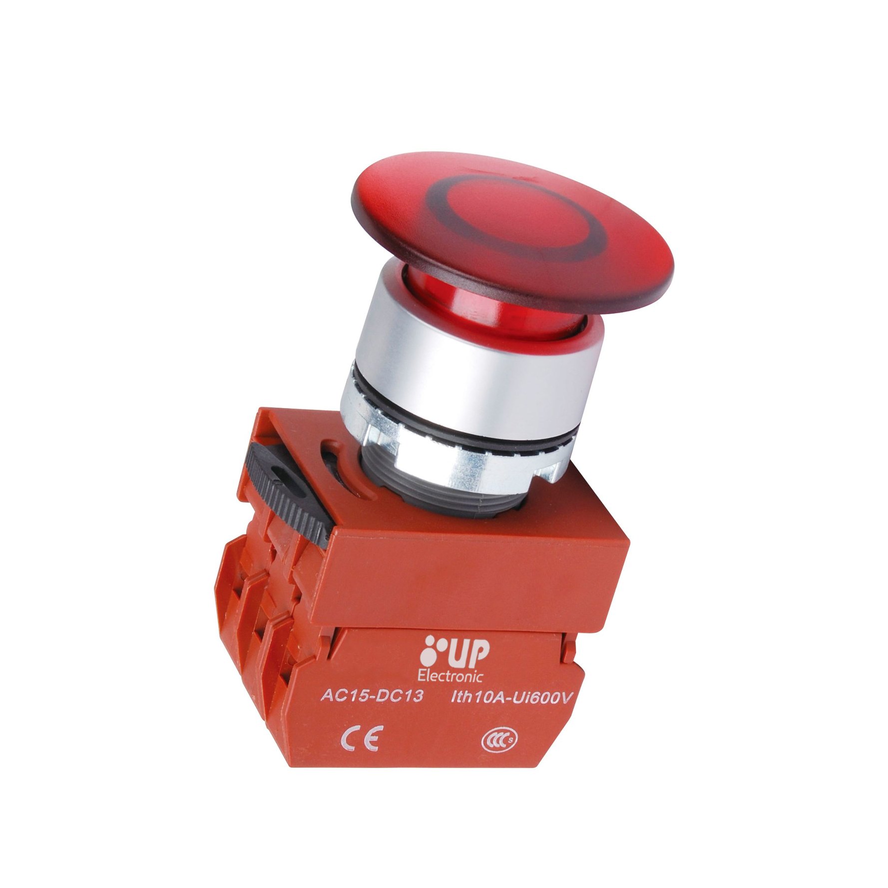 Botao Easy Cogumelo Pulso 22MM Vermelho Iluminado 24V UP – UP Electronic